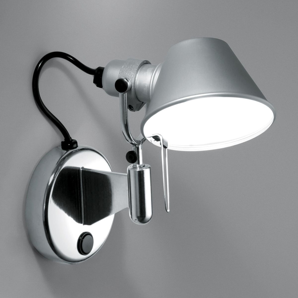 Artemide Tolomeo Micro Farettomit Schalter, Aluminium