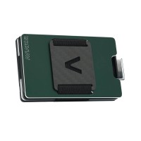 Aviator Wallet Aluminium Velvet Green Slide Slim Wallet Geldbörse, inkl. Carbon Fiber Cash Clip, grün eloxiert (Rückseite)