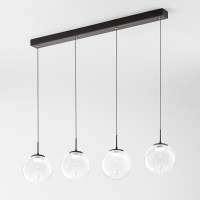 Fabas Luce Ariel LED Balken-Pendelleuchte, 4-flg., mit Tropfen