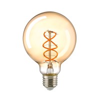 Sompex LED Filament Globelampe Curved E27 Gold, 4 W, 1800 K, dimmbar, Ø: 9,5 cm