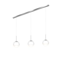 Bruck Blop DUR LV LED OE Pendelleuchte, 3-flg., Baldachin: Chrom matt, Aufhängung: Chrom matt / Glas: klar - mattiert