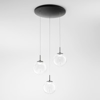 Fabas Luce Ariel LED Pendelleuchte, 3-flg., je Ø: 15 cm, mit Tropfen