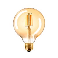 Sompex LED Filament Globelampe E27 Gold, 4,5 W, 2500 K, dimmbar, Ø: 9,5 cm